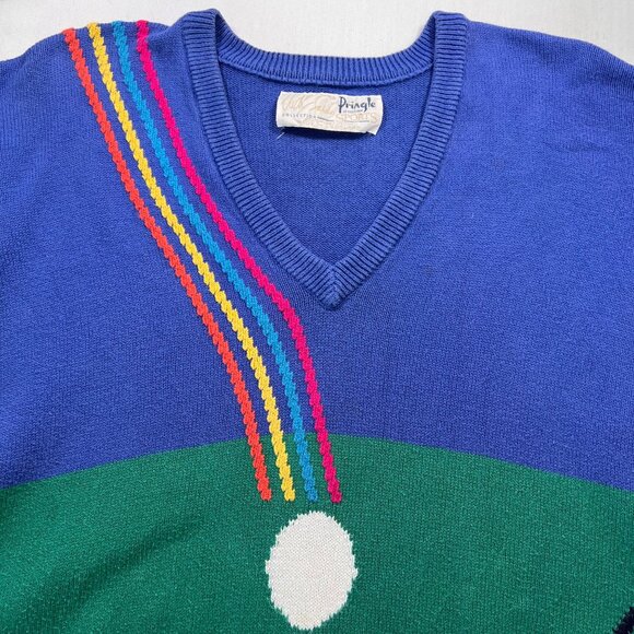 Vintage Pringle of Scotland Nick Faldo Golf Intarsia Sweater Size Medium - Picture 3 of 15